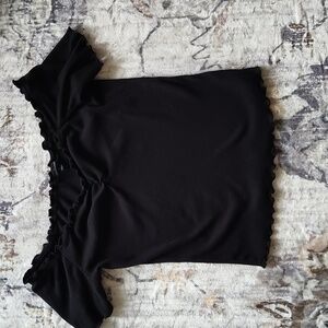 Black off-shoulder top